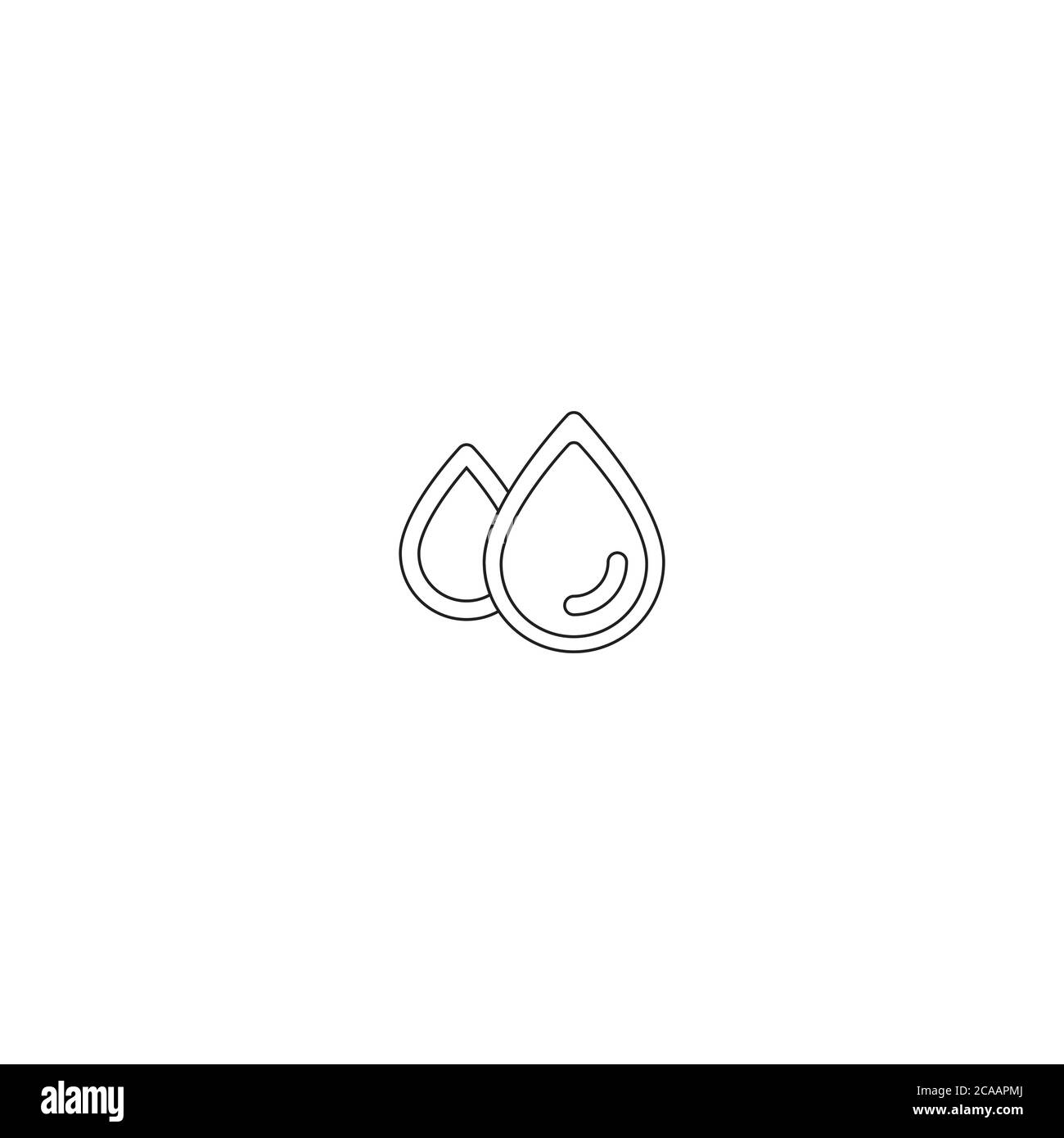 immagine vettoriale con simbolo di simbolo di icona o logo isolato. Icona semplice linea vettore di caduta. Icona pioggia d'acqua. Caduta pioggia vettoriale Illustrazione Vettoriale