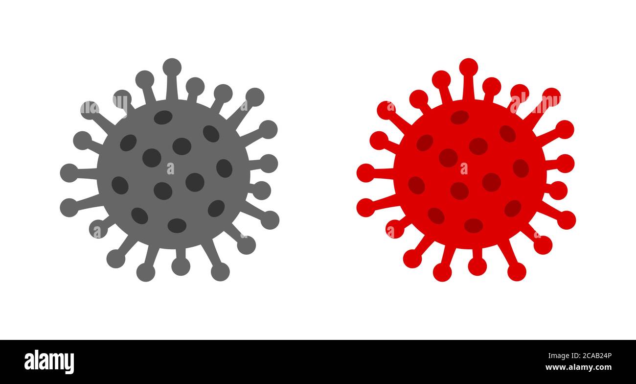 Forma del simbolo del modello SARS-COV-2 del virus del coronavirus. Illustrazione vettoriale. Illustrazione Vettoriale