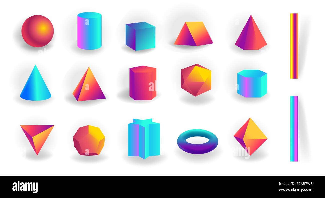 Set di forme geometriche 3d immagini e fotografie stock ad alta risoluzione  - Alamy