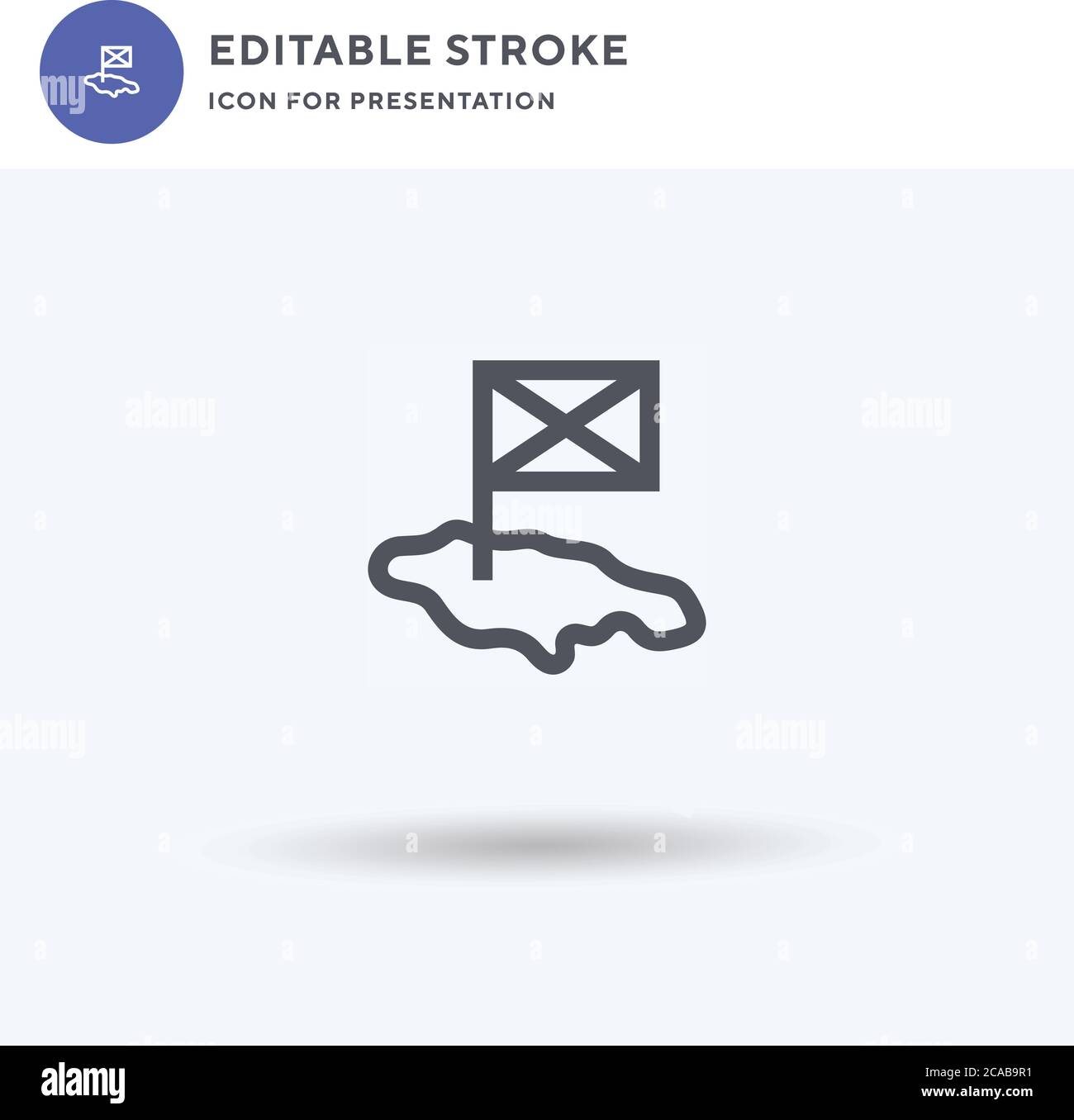 Vettore icone Giamaica, segno piatto riempito, pittogramma solido isolato su bianco, illustrazione del logo. Icona Giamaica per la presentazione. Illustrazione Vettoriale
