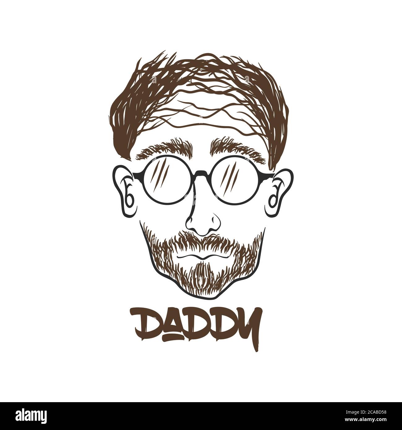 daddy faccia mano disegnare per la vostra azienda o marca Illustrazione Vettoriale