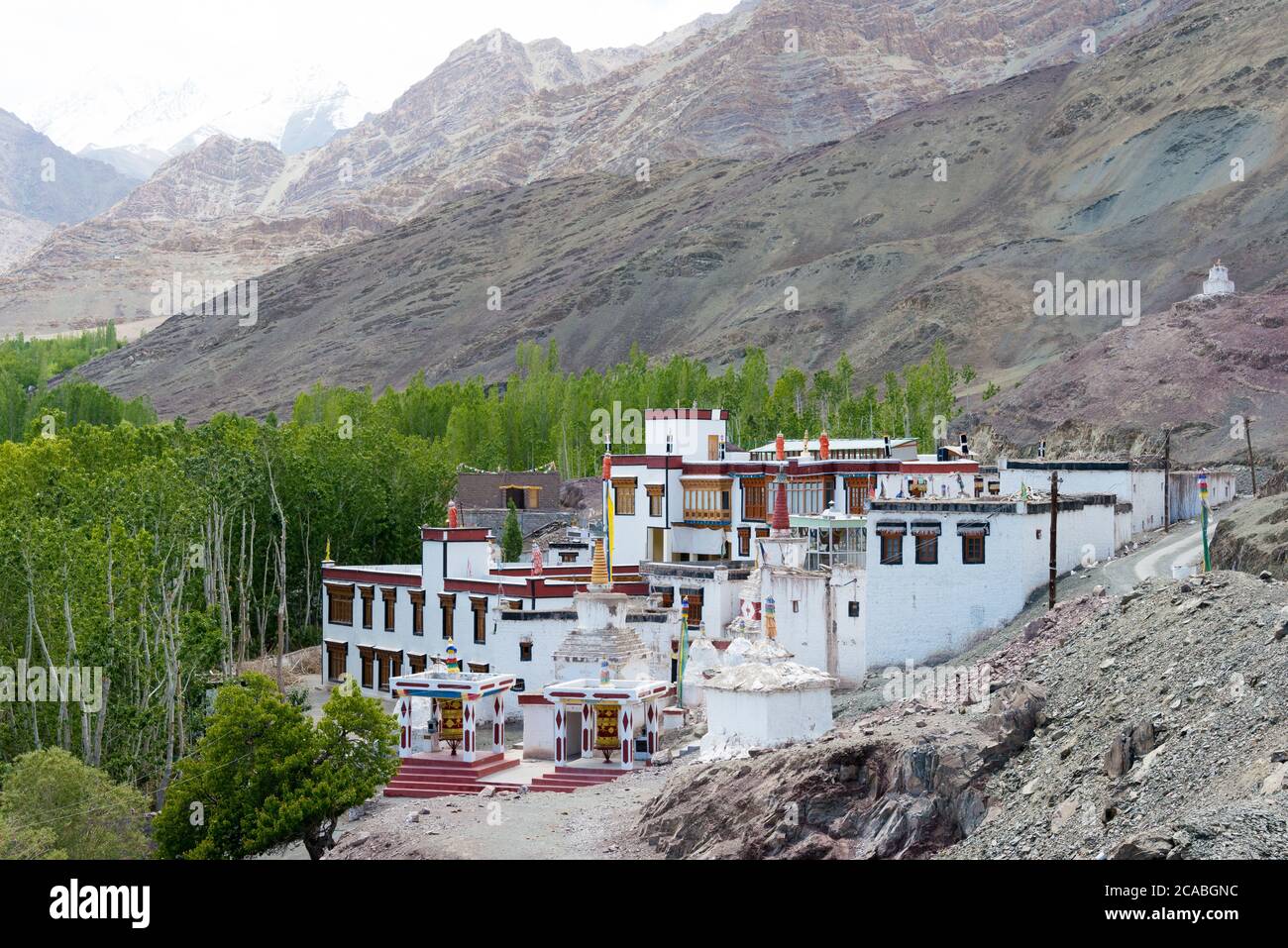 Ladakh, India - Monastero di Stok (Stok Gompa) in Ladakh, Jammu e Kashmir, India. Fu fondata da lama Lhawang Lotus nel 14 ° secolo. Foto Stock