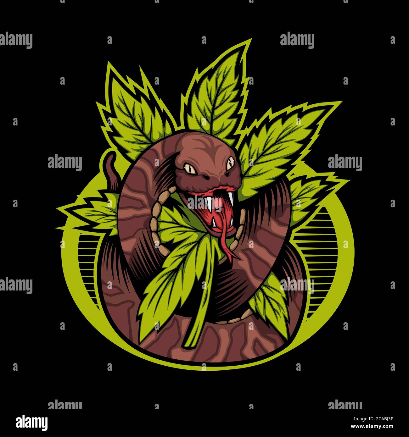 cannabis serpente vettore disegno illustrazione disegno sorprendente design per la vostra azienda o marchio Illustrazione Vettoriale