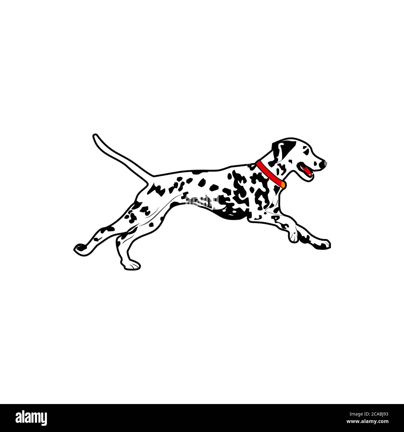 illustrazione vettoriale di corsa del cane dalmata per la vostra azienda o marca Illustrazione Vettoriale