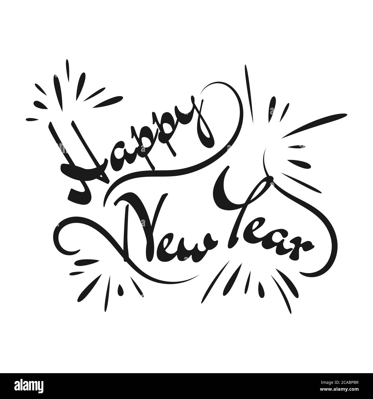 Design creativo spruzzi fuochi d'artificio di celebrazioni felice anno nuovo 2020 Illustrazione Concept immagine Illustrazione Vettoriale