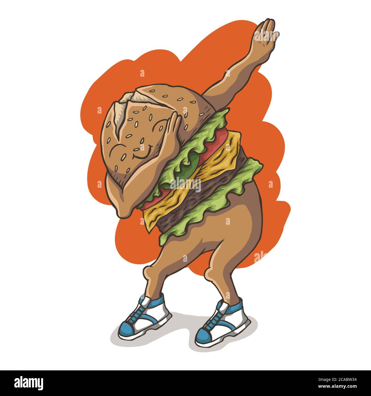 Dabbing danza hamburger vettore illustrazione per la vostra azienda o marca Illustrazione Vettoriale