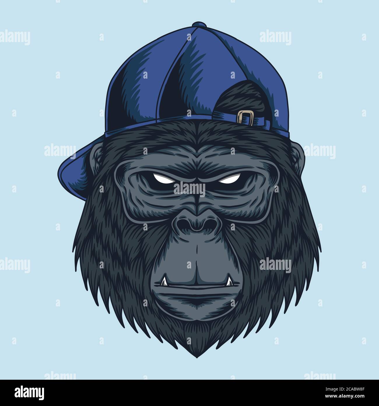 Gorilla testa Cap illustrazione vettoriale per la vostra azienda o marca Illustrazione Vettoriale