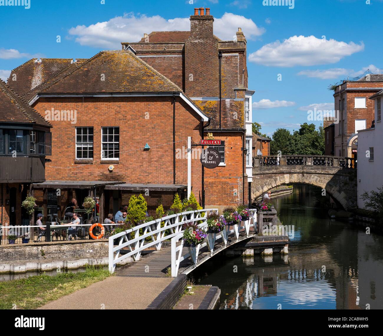 The Lock Stock & Barrel, Newbury on the River Kennett, Central Newbury, Berkshire, Inghilterra, Regno Unito, GB. Foto Stock