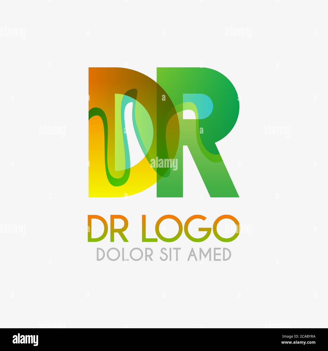 Il logo DR con colori e gradazioni sorprendenti, moderno e semplice per il settore industriale, retail, business, corporate. Questo logo RD è stato realizzato per il settore online e offli Illustrazione Vettoriale