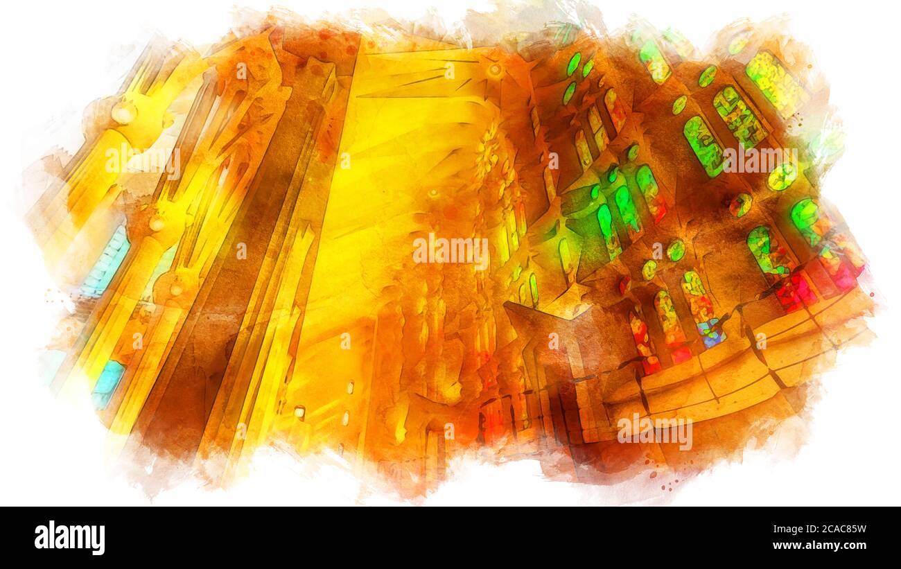 Il Tempio Expiatori de la Sagrada Família (Tempio espiatorio della Sacra Famiglia) Di Barcellona in Catalogna (Spagna) Foto Stock