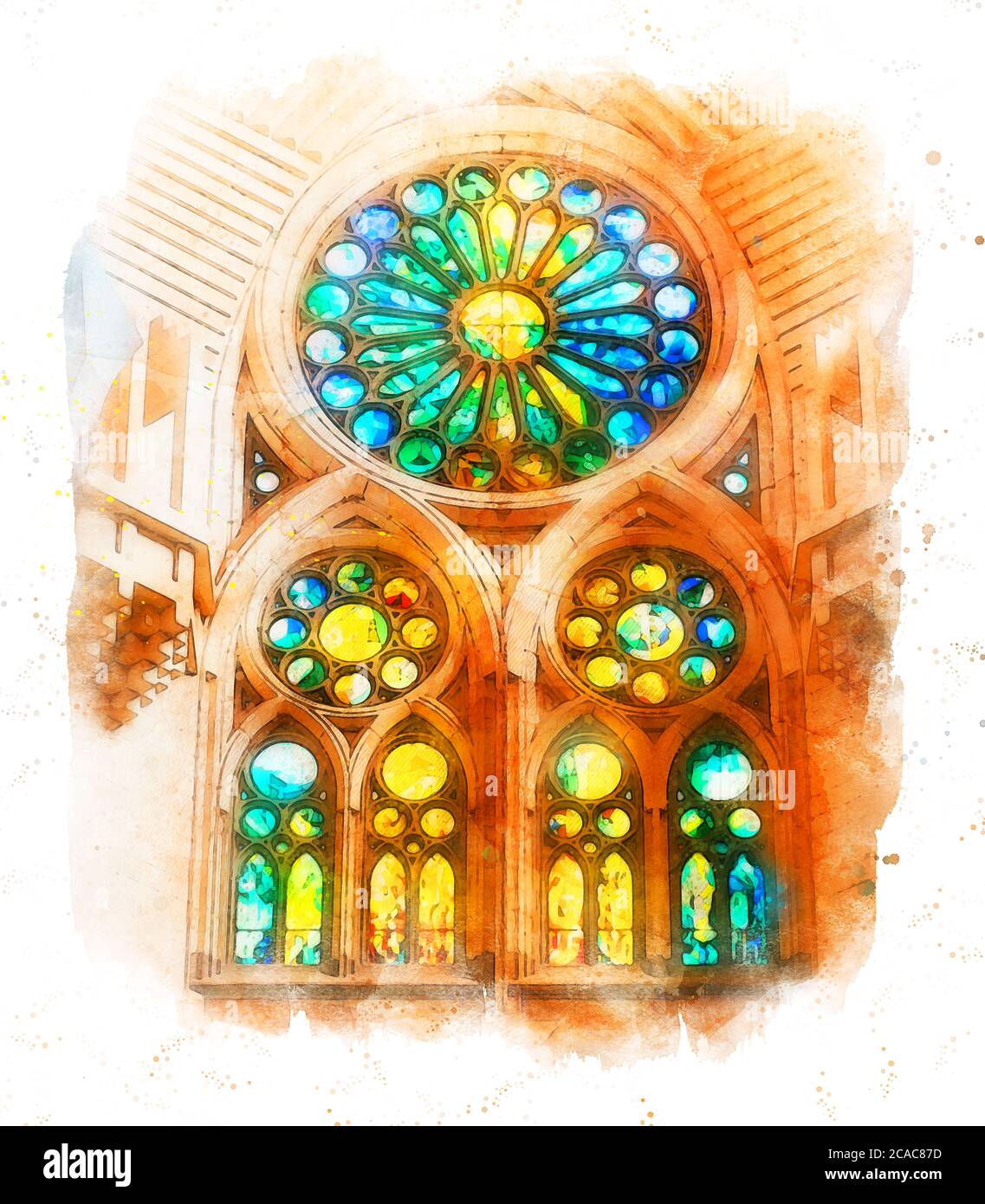 Il Tempio Expiatori de la Sagrada Família (Tempio espiatorio della Sacra Famiglia) Di Barcellona in Catalogna (Spagna) Foto Stock