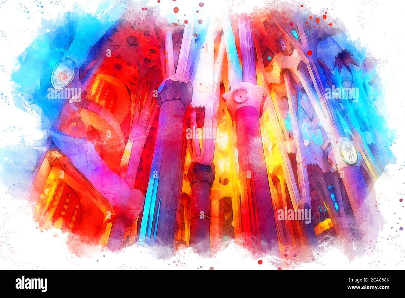 Il Tempio Expiatori de la Sagrada Família (Tempio espiatorio della Sacra Famiglia) Di Barcellona in Catalogna (Spagna) Foto Stock