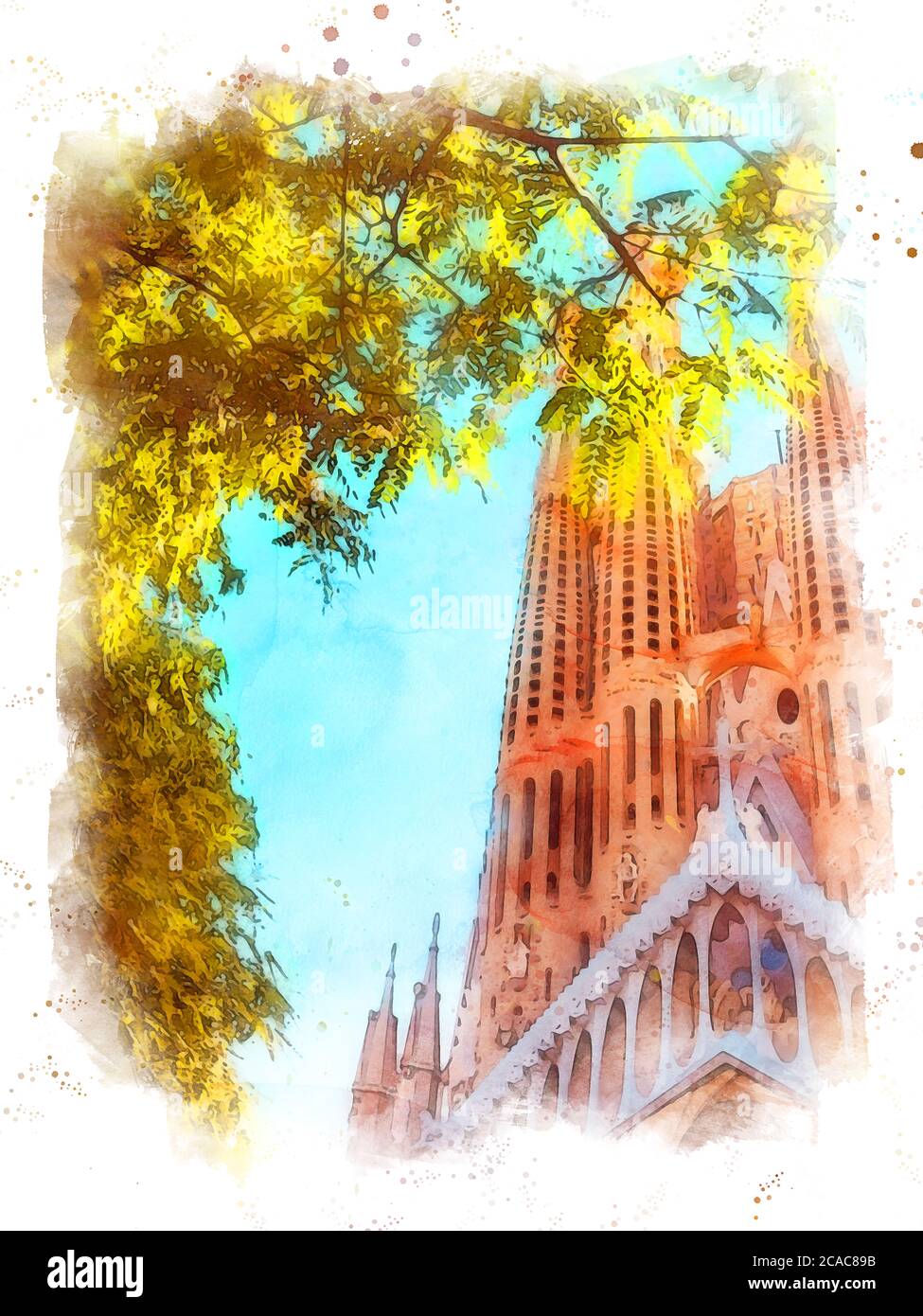 Il Tempio Expiatori de la Sagrada Família (Tempio espiatorio della Sacra Famiglia) Di Barcellona in Catalogna (Spagna) Foto Stock