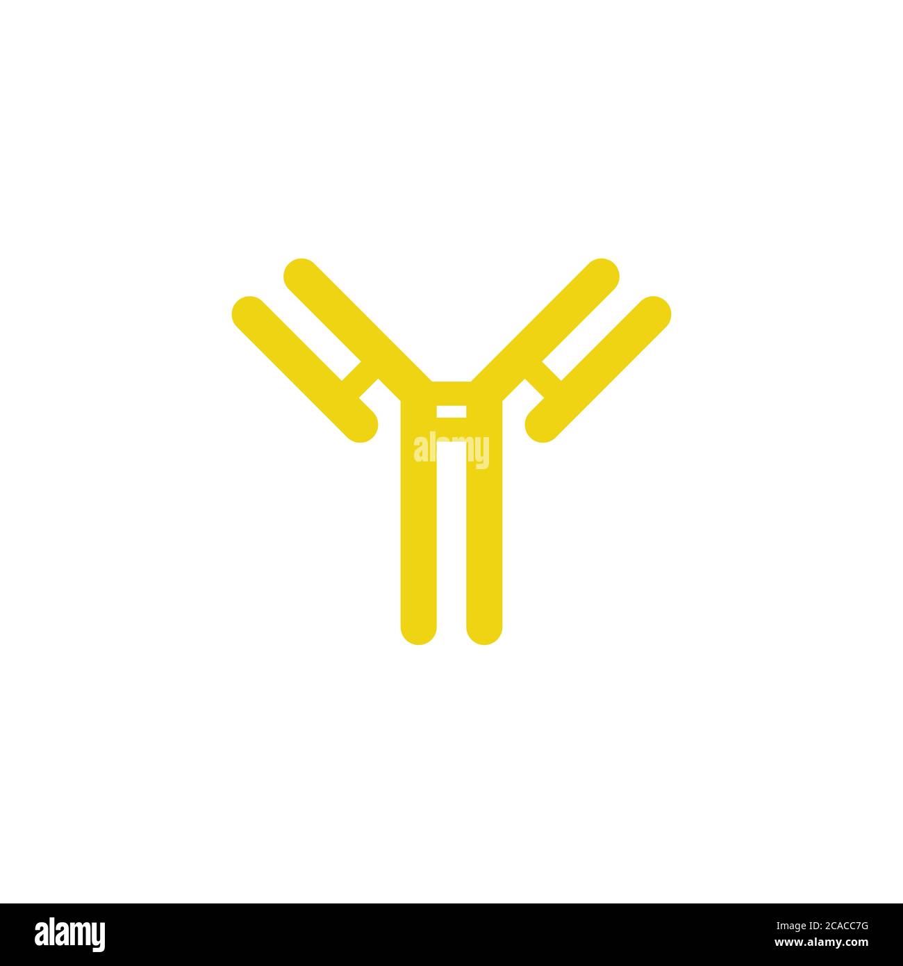 anticorpo, icona piatta delle immunoglobuline, illustrazione vettoriale Illustrazione Vettoriale