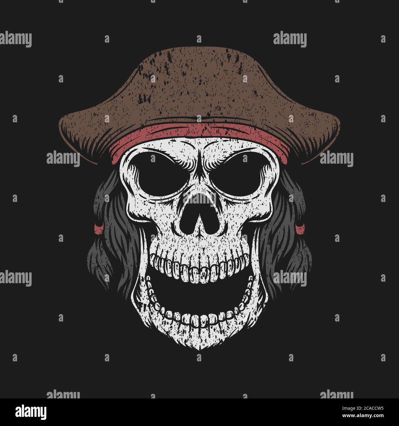 illustrazione del vettore pirata del cappello del cranio per la vostra azienda o marca Illustrazione Vettoriale