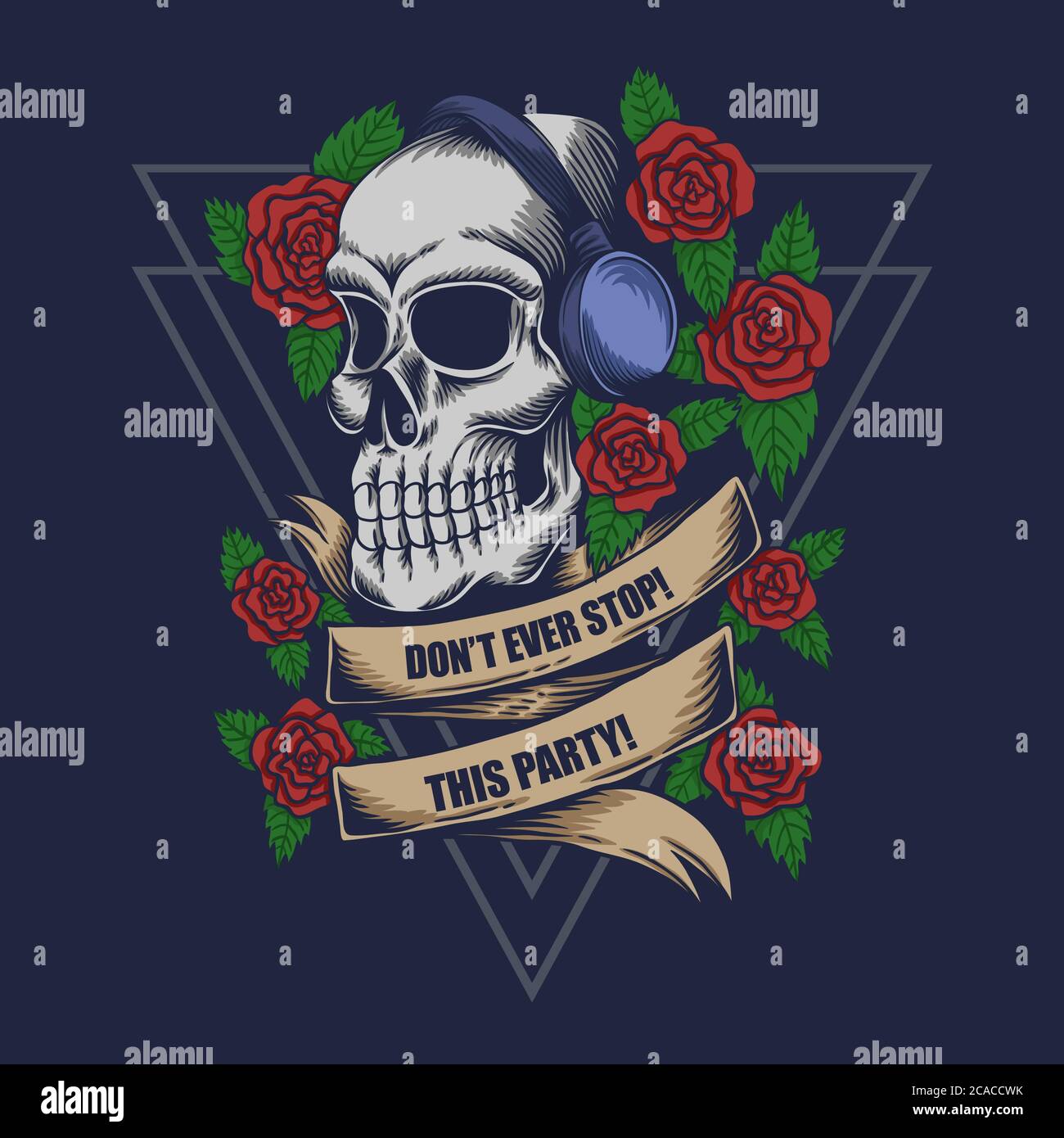 cuffie cranio rosa illustrazione vettoriale per la vostra azienda o marca Illustrazione Vettoriale