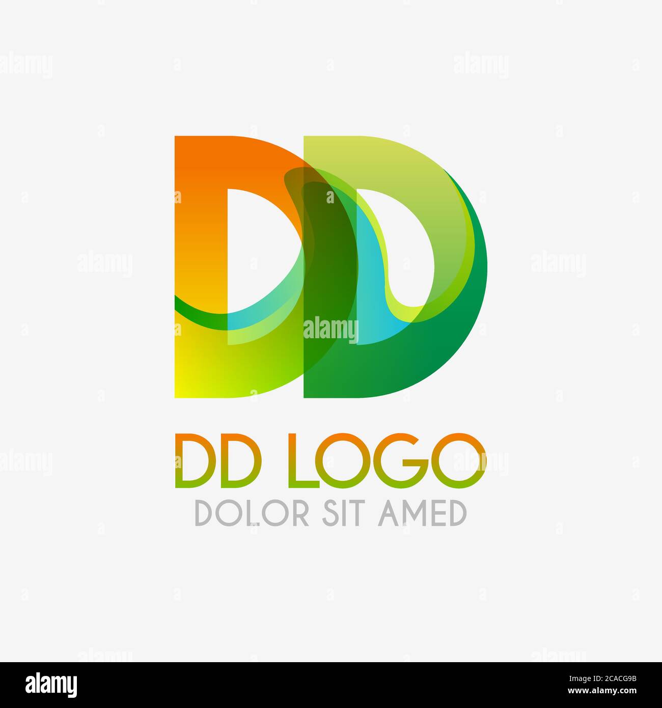Il logo DD con colori e gradazioni sorprendenti, moderno e semplice per l'industria, il retail, il business, il corporate. Questo logo DD è stato realizzato per l'online e i offli Illustrazione Vettoriale
