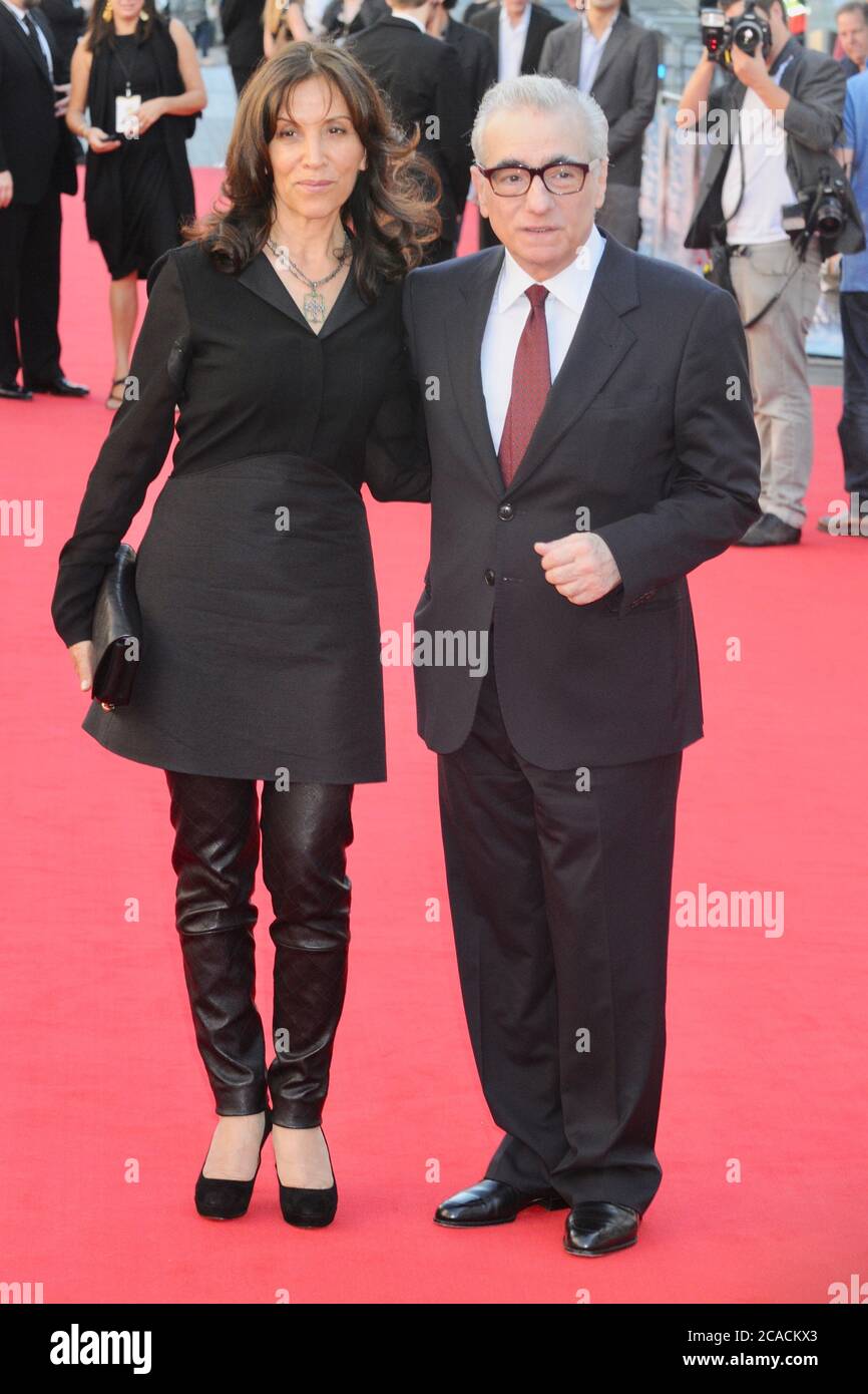 Martin Scorsese, Olivia Harrison. 'George Harrison : vivere nel mondo dei materiali', prima britannica, BFI Southbank, Londra. REGNO UNITO Foto Stock