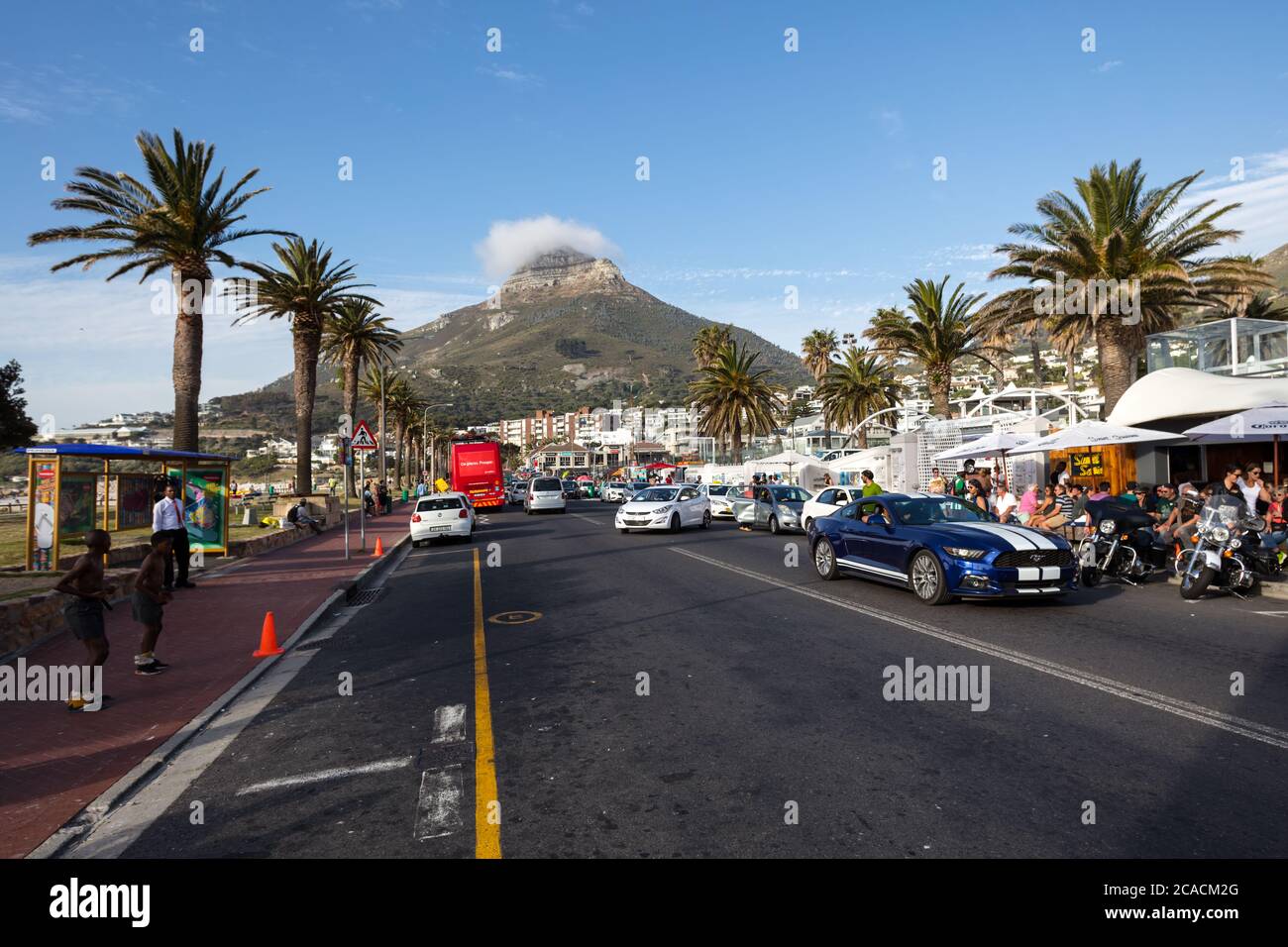 Camps Bay a Cape Town, Sud Africa. Foto Stock