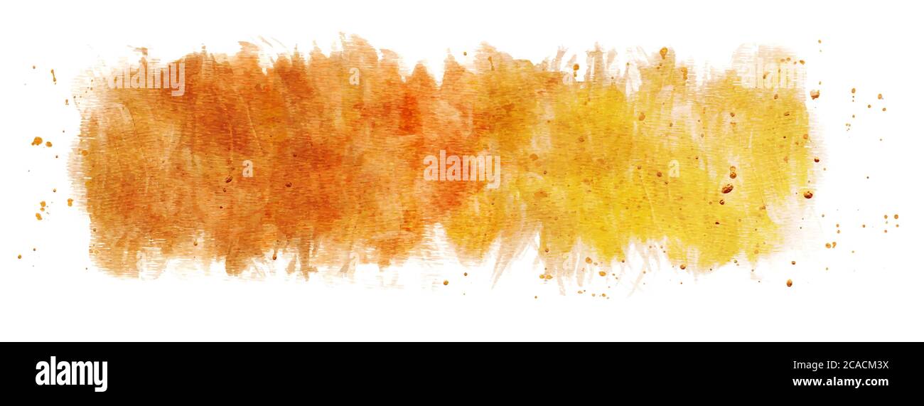 Design astratto con vernice oro e spruzzi d'oro scintillante. Vettore acquerello oro utilizzato come elemento nel disegno decorativo della bandiera, Heade Illustrazione Vettoriale