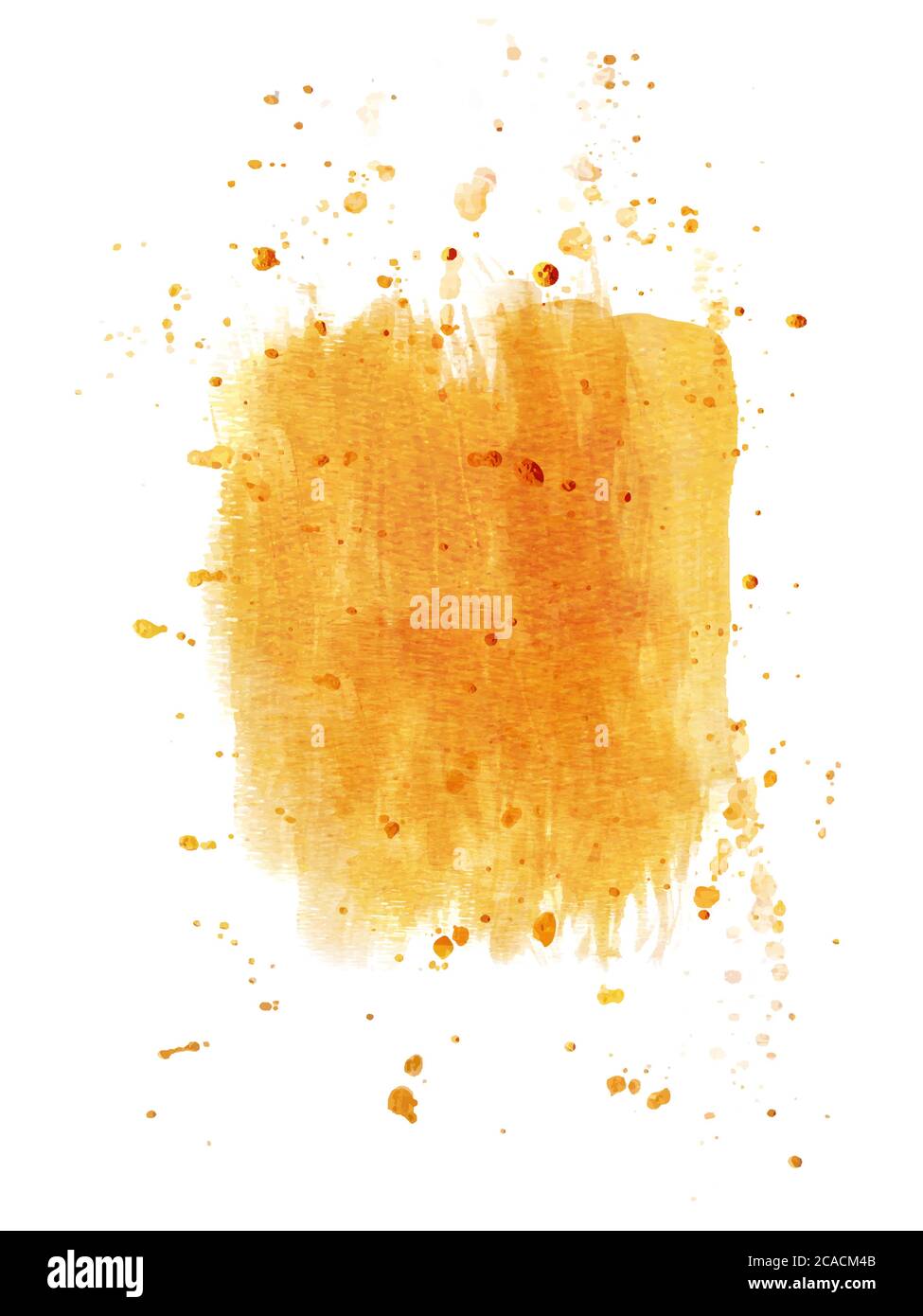 Design astratto con vernice oro e spruzzi d'oro scintillante. Vettore acquerello oro utilizzato come elemento nel disegno decorativo della bandiera, Heade Illustrazione Vettoriale