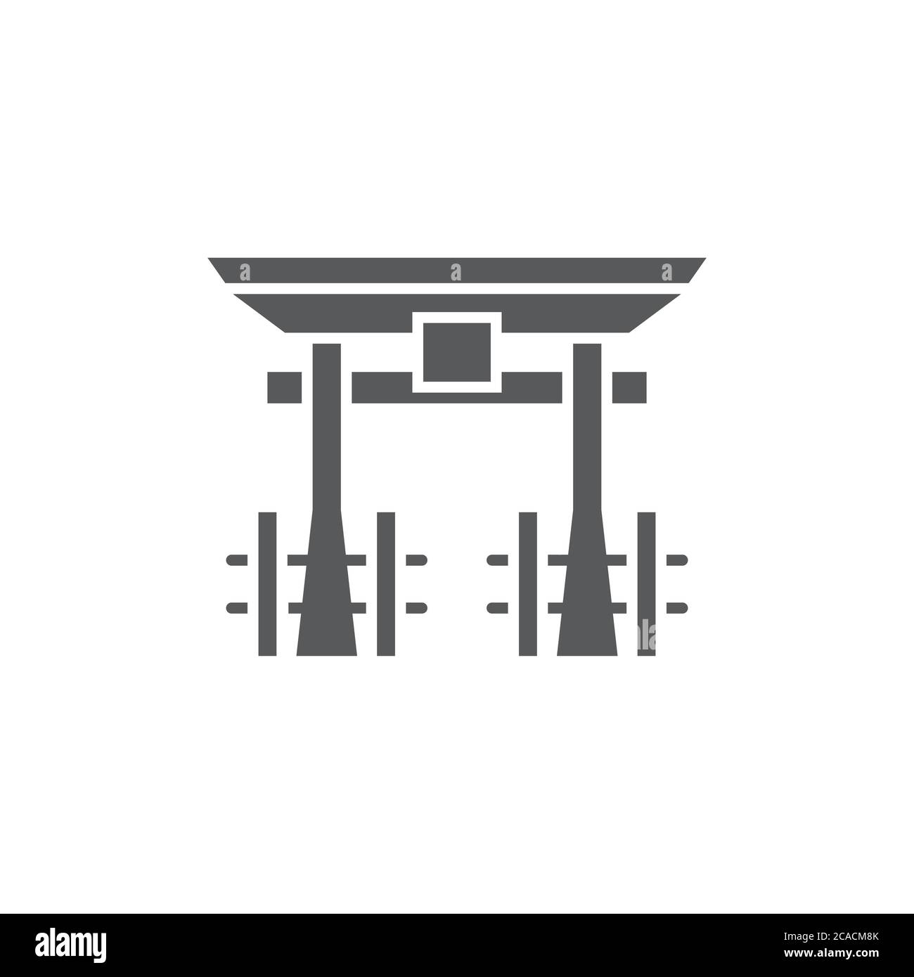 Icona vettore di porta torii simbolo icona giapponese isolato su sfondo bianco Illustrazione Vettoriale
