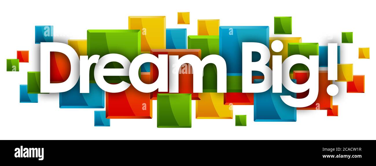 Dream parola grande in sfondo rettangoli colorati Foto Stock