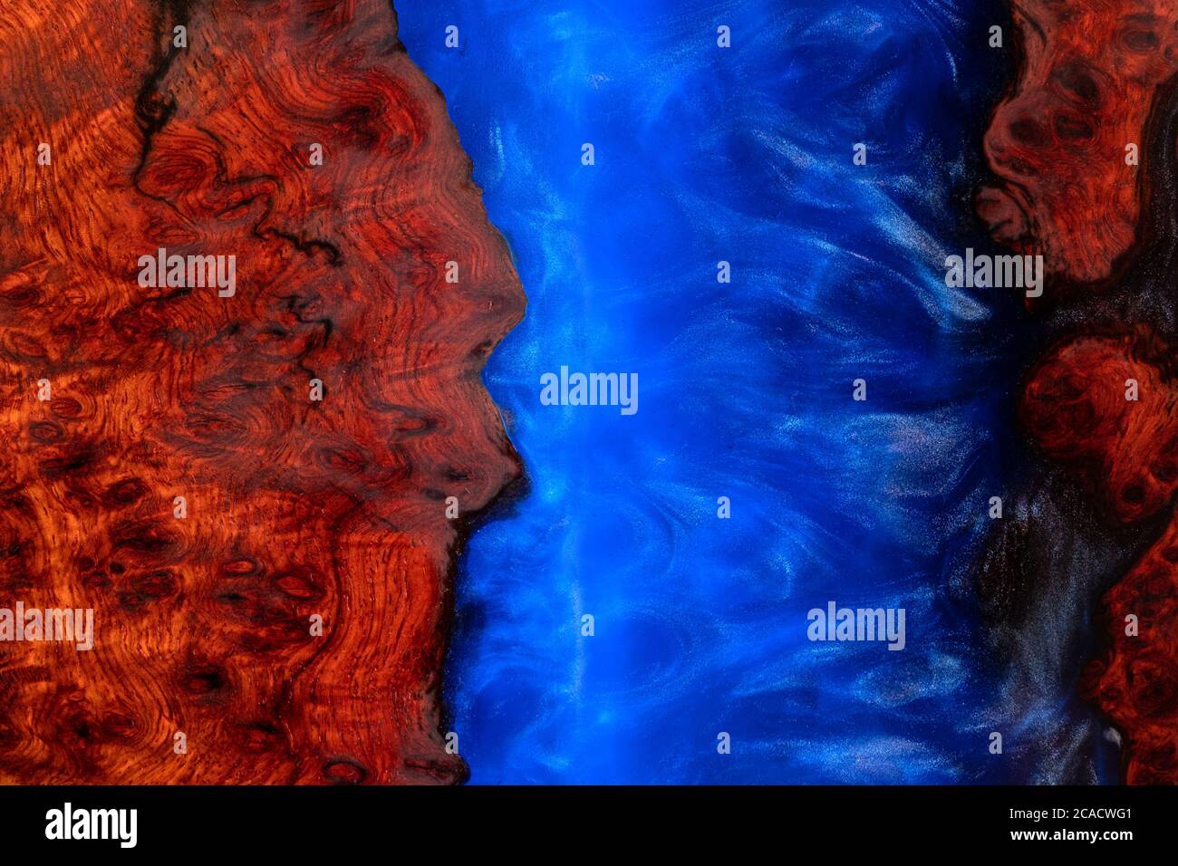 Resina epossidica per colata tessuto di fondo in legno Padauk Foto Stock