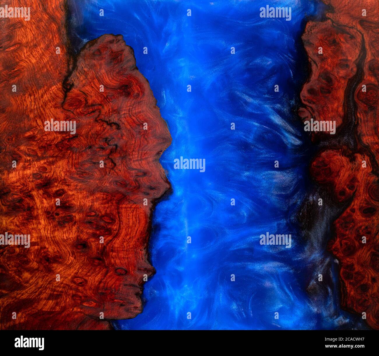 Resina epossidica per colata tessuto di fondo in legno Padauk Foto Stock