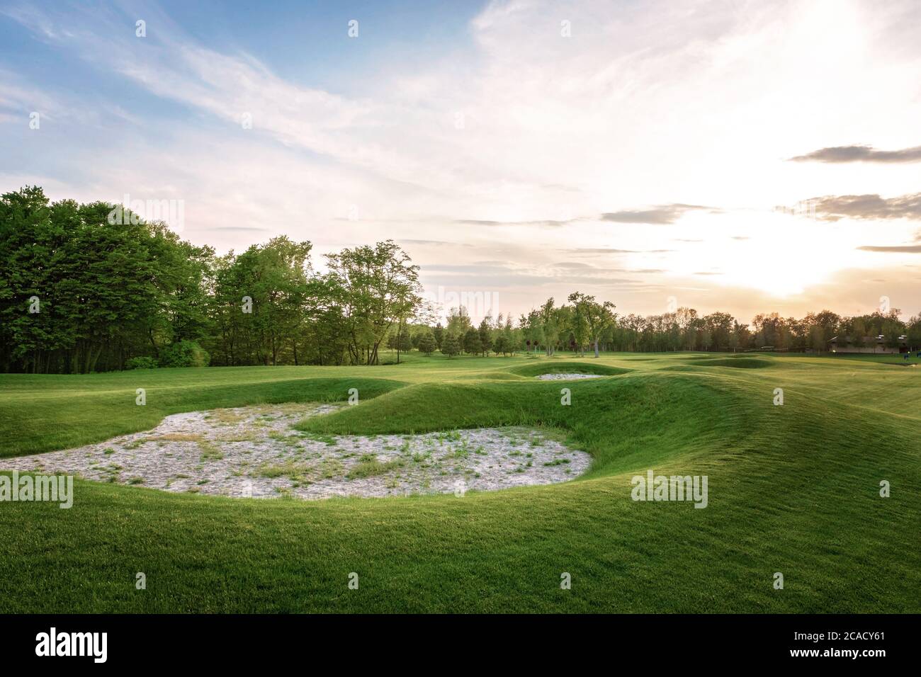 Golf Course at Sunset Foto Stock