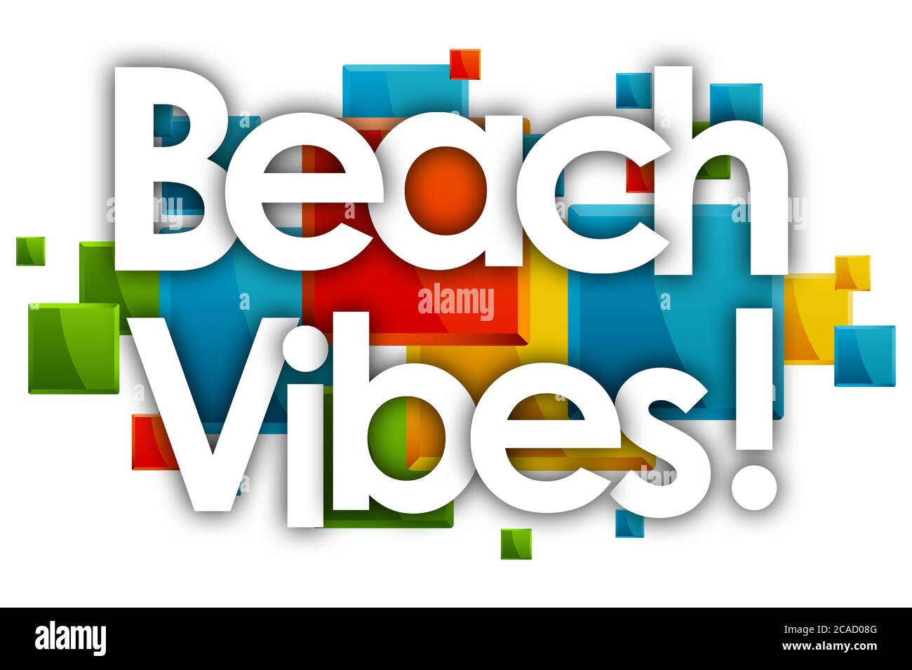 beach Vibes parola in colorati rettangoli di sfondo Foto Stock