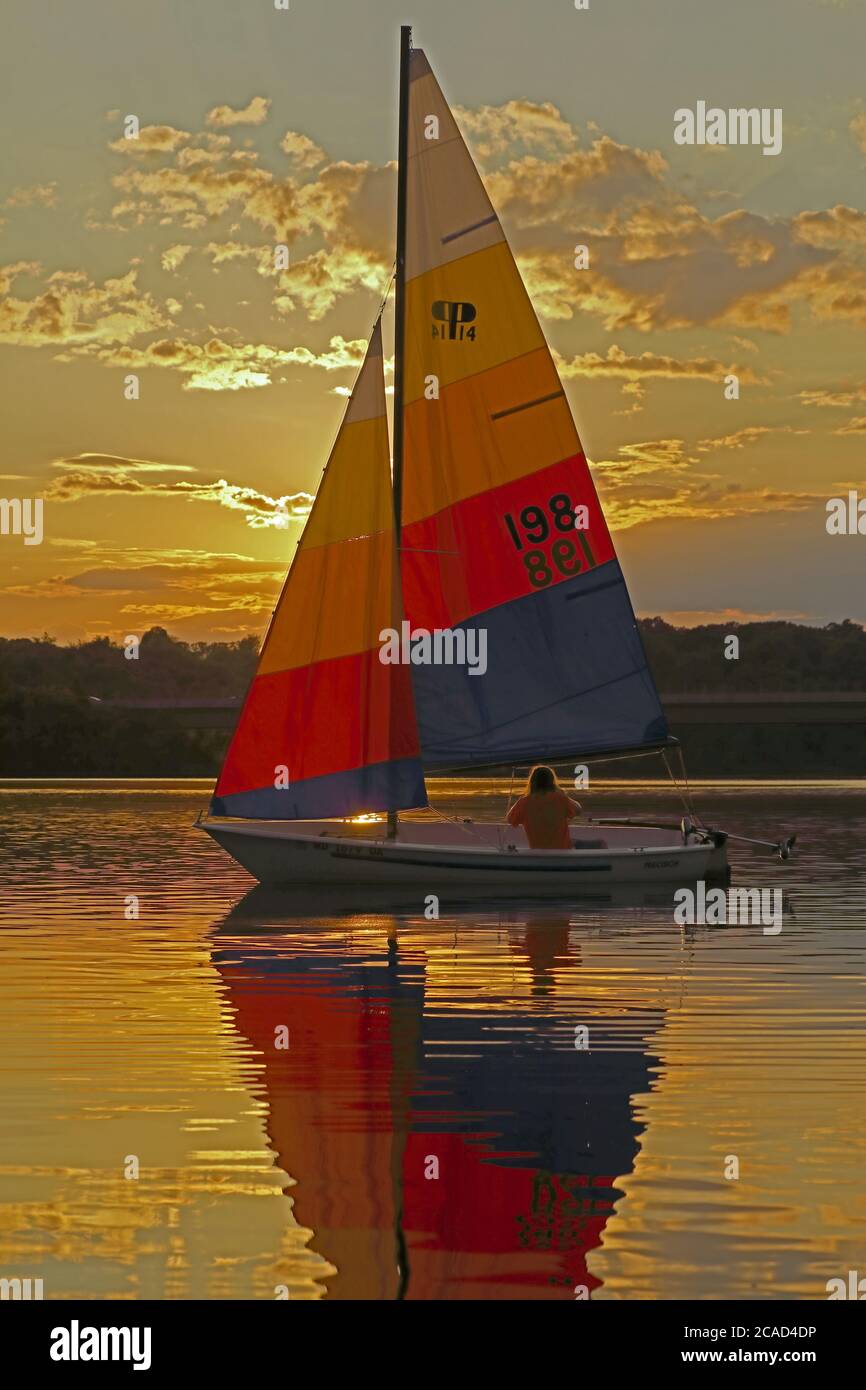 Vela, Little Seneca Reservoir, Montgomery contea, Maryland Foto Stock