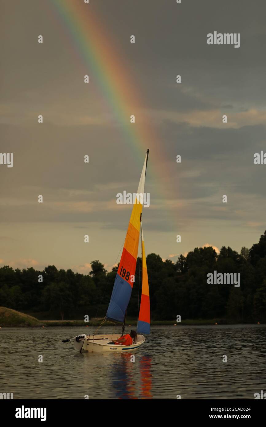 Vela, Little Seneca Reservoir, Montgomery contea, Maryland Foto Stock