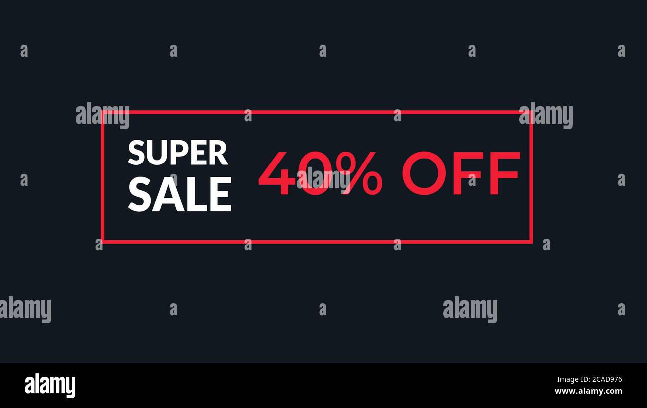 super sale 40% di sconto sull'utilizzo di illustrazioni per landing page, sito web, poster, banner, volantino, sfondo, etichetta, sfondo, promozione di vendita, pubblicità, marketing Foto Stock