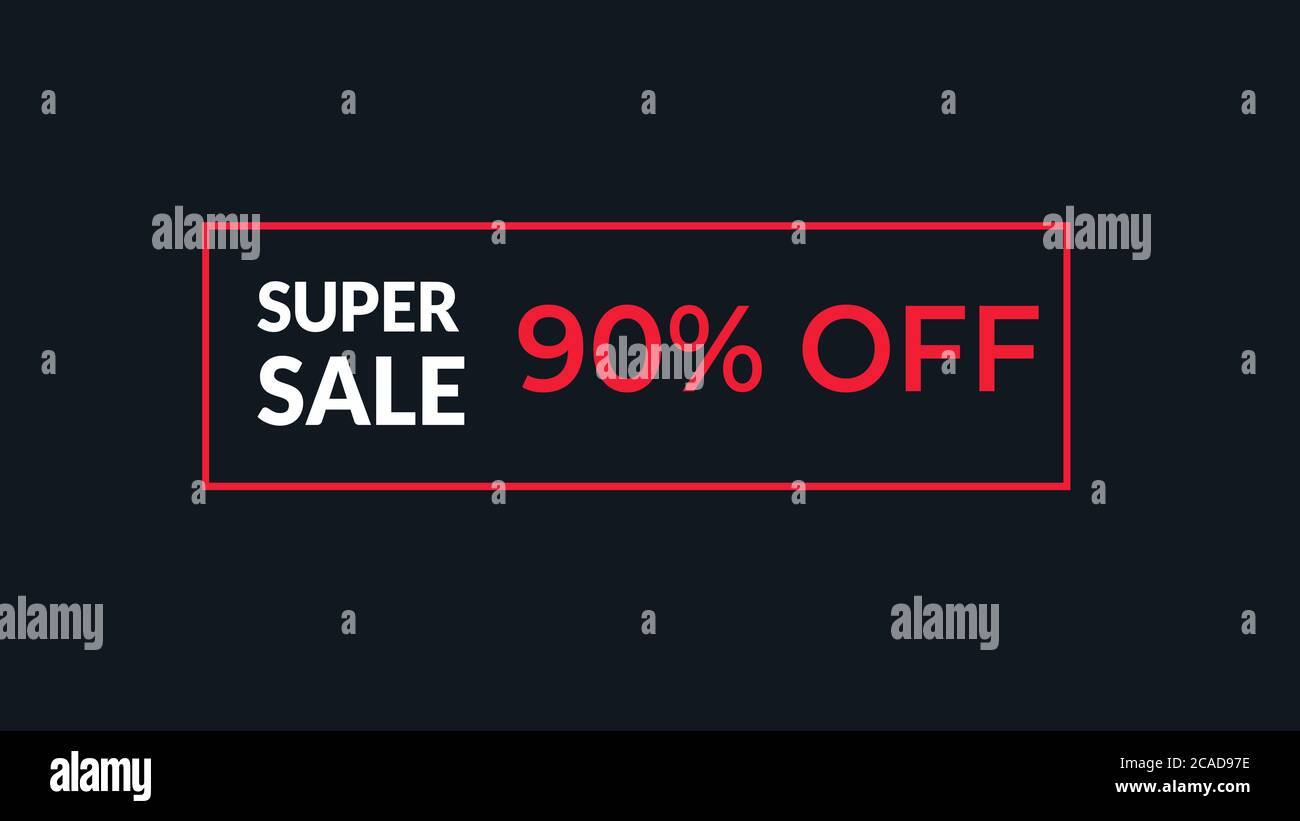 super sale 90% di sconto sull'utilizzo di illustrazioni per landing page, sito web, poster, banner, volantino, sfondo, etichetta, sfondo, promozione di vendita, pubblicità, marketing Foto Stock