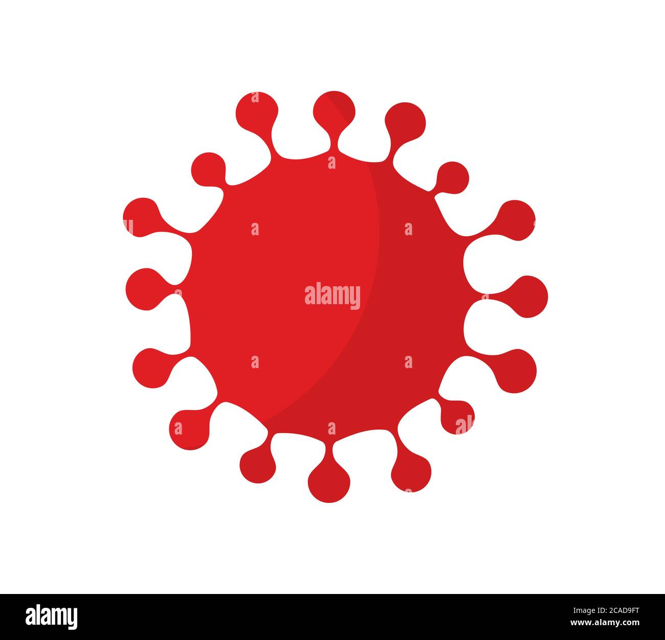 Virus coronavirus rosso simbolo semplice. Illustrazione vettoriale. Illustrazione Vettoriale