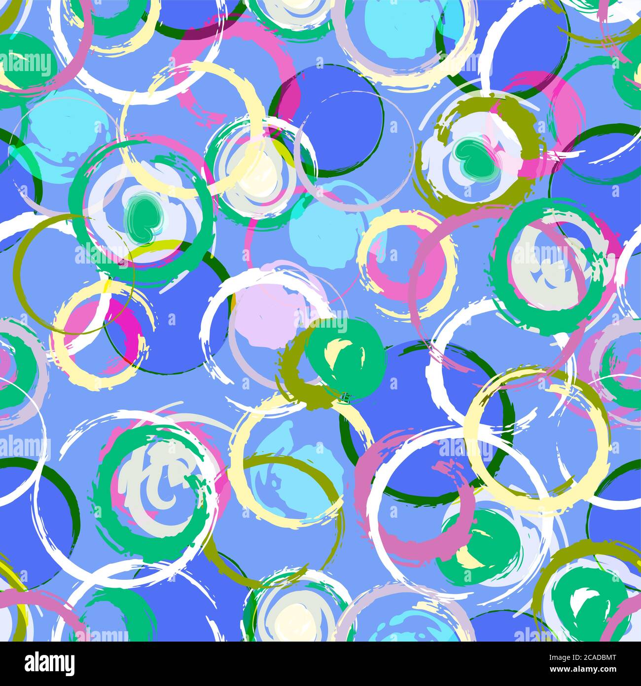 motivo di sfondo senza cuciture, con cerchi e tratti di vernice Illustrazione Vettoriale