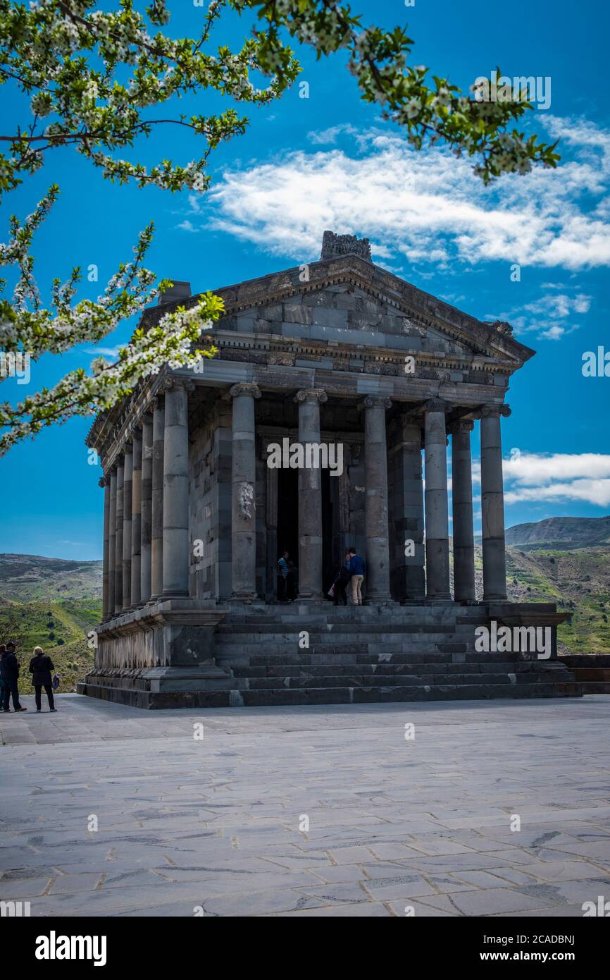 Il Tempio di Garni Pagan, il tempio ellenistico della Repubblica di Armenia, Caucaus, Eurasia. Foto Stock