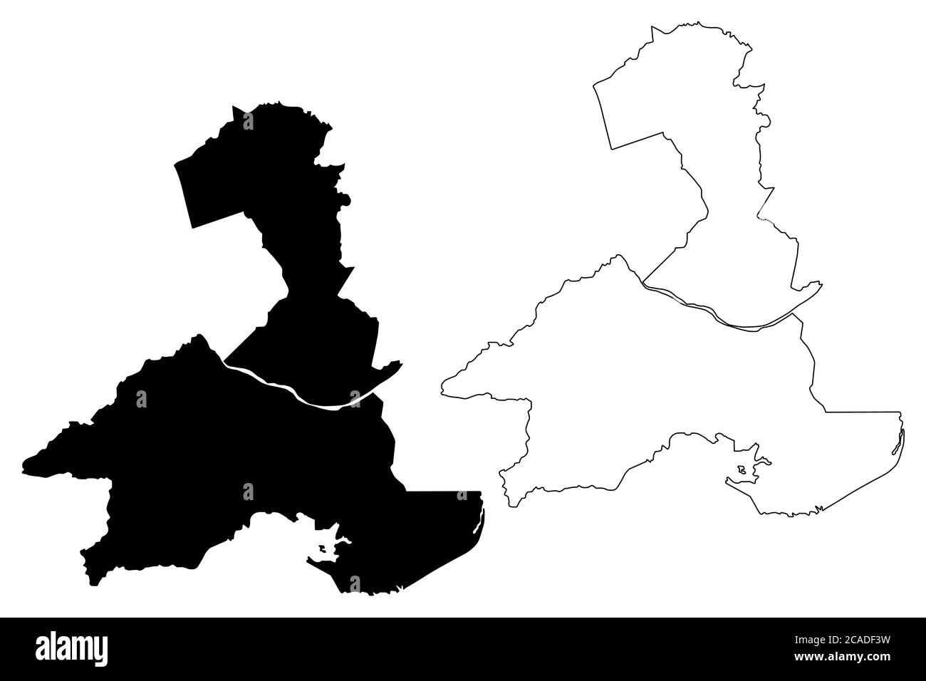 Campos dos Goytacazes Città e comune (Repubblica Federativa del Brasile, Rio de Janeiro Stato) mappa vettoriale illustrazione, abbozzare schizzo Città di Cam Illustrazione Vettoriale