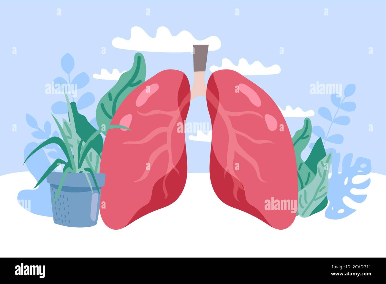 Polmoni sani e malattia polmoni vettore Illustrazione Illustrazione Vettoriale