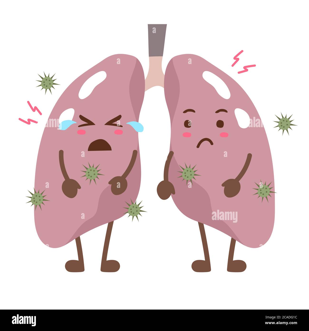 Polmoni sani e malattia polmoni vettore Illustrazione Illustrazione Vettoriale
