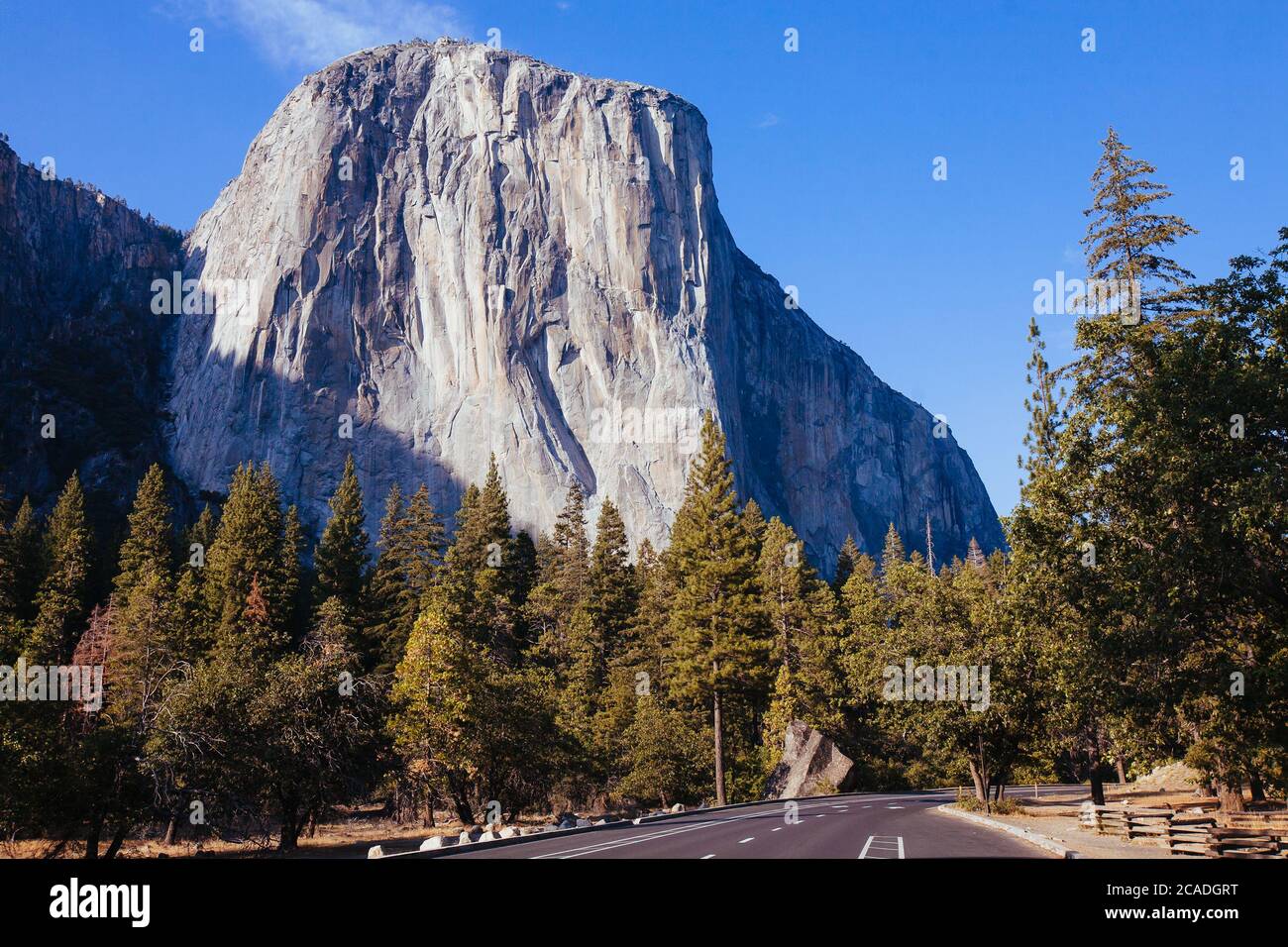 El Capitan nella Valle di Yosemite Foto Stock