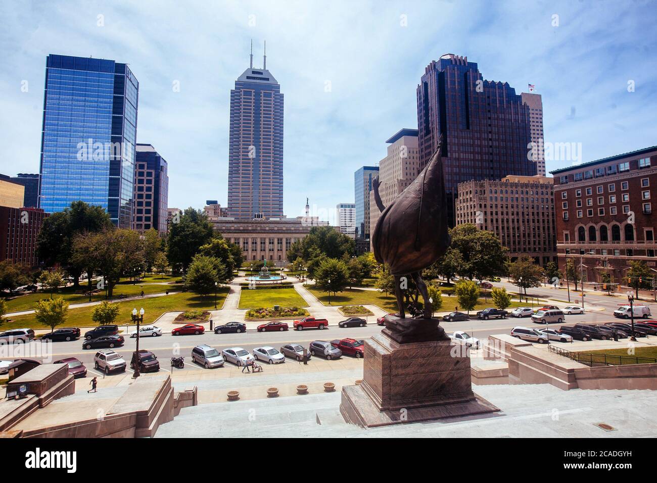 University Park nel centro di Indianapolis Foto Stock