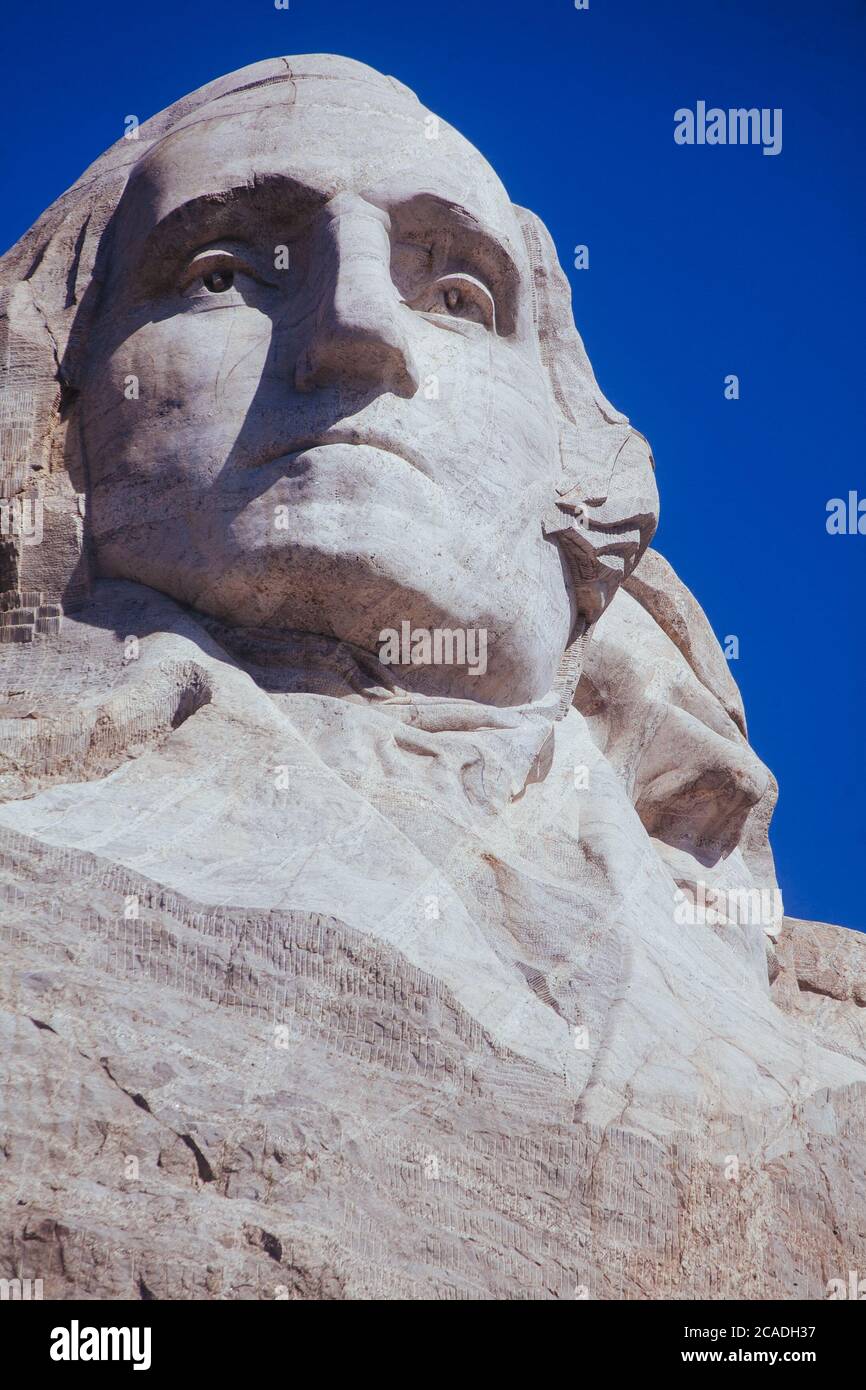 Mt. Rushmore primo piano di George Washington Foto Stock