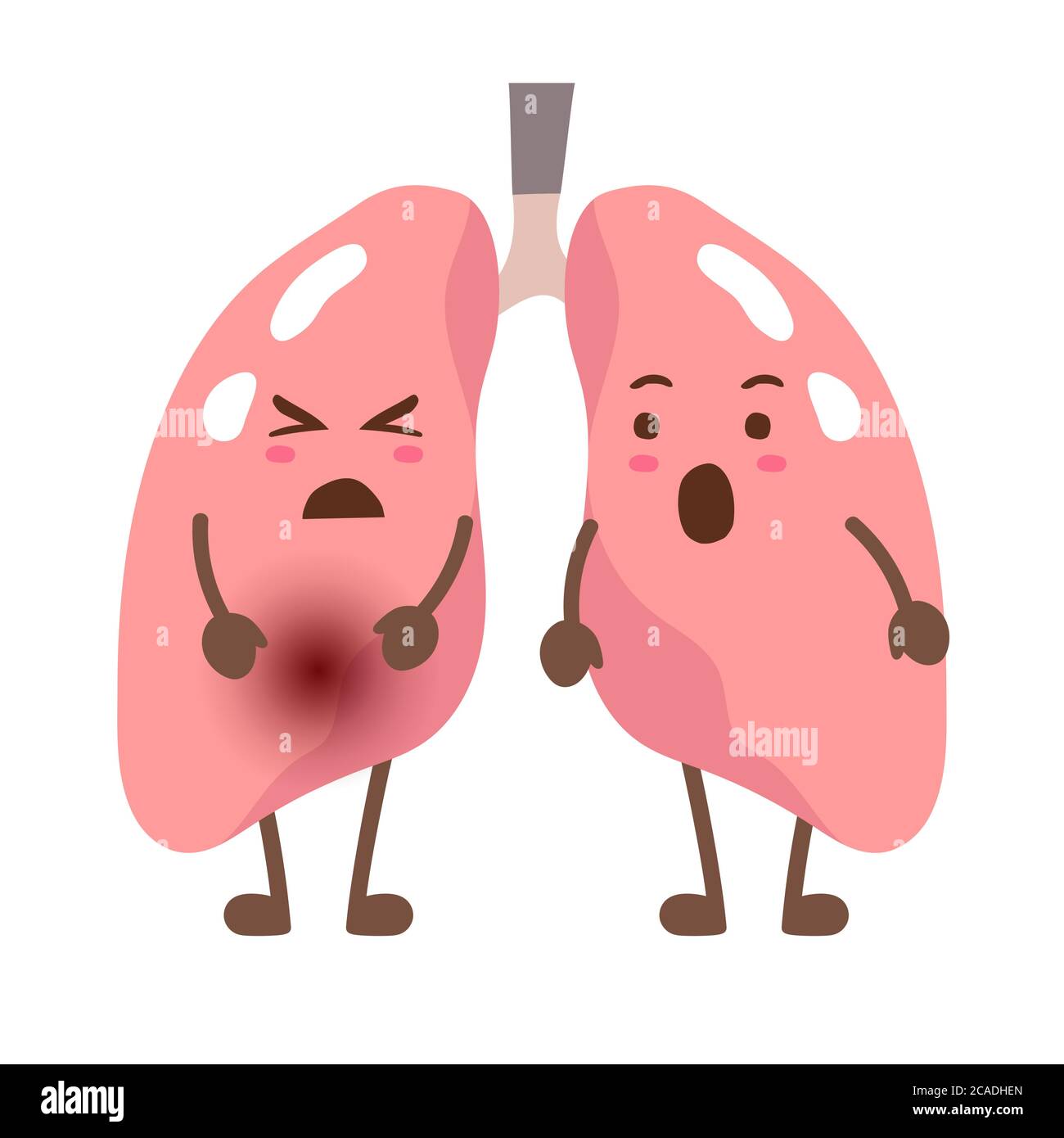 Polmoni sani e malattia polmoni vettore Illustrazione Illustrazione Vettoriale