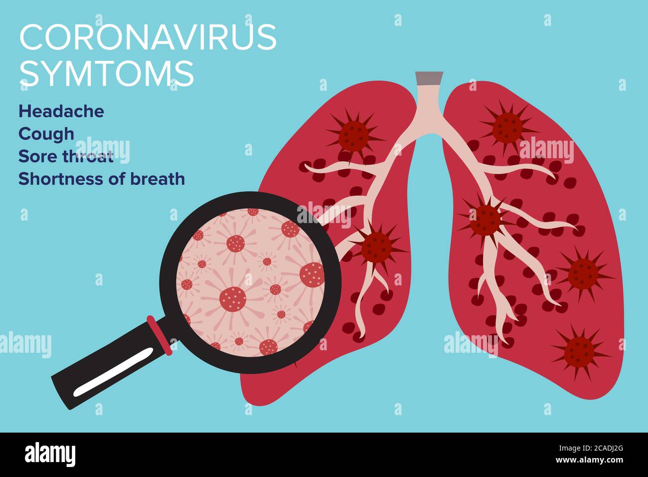 Segno infografica con Cartoon ha tosse, febbre, Gola irritata e freddo in Coronavirus o Covid-19 focolaio. Illustrazione Vettoriale