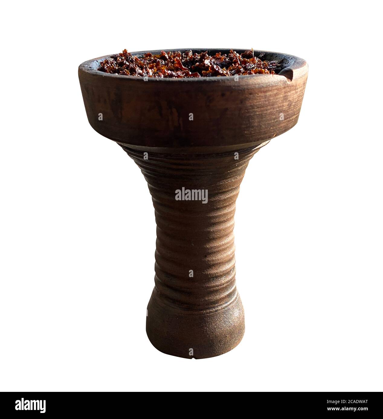 ciotola di argilla per fumare hookah su uno sfondo bianco isolato Foto Stock