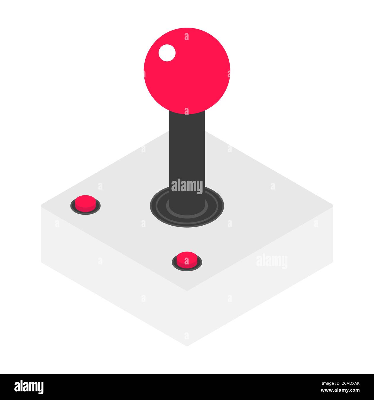 Icona del joystick isometrico retrospettiva. Illustrazione vettoriale del controller dei videogiochi Illustrazione Vettoriale