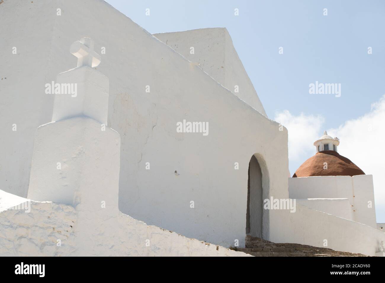 Chiesa di Santa Eularia, Santa Eulària des Riu, Ibiza, Isole Baleari, Spagna Foto Stock