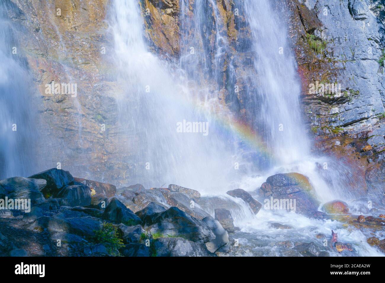 Groviglio scende, il Parco Nazionale di Jasper, Alberta, Canada Foto Stock